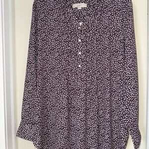LOFT Women's Purple Floral Blouse